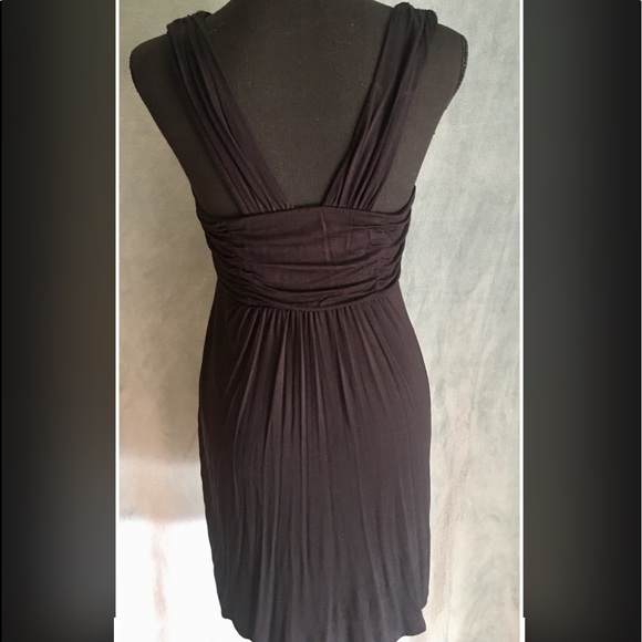 Sm SOMA Black Sleeveless Soft Jersey V-neck Dress - Picture 3 of 4